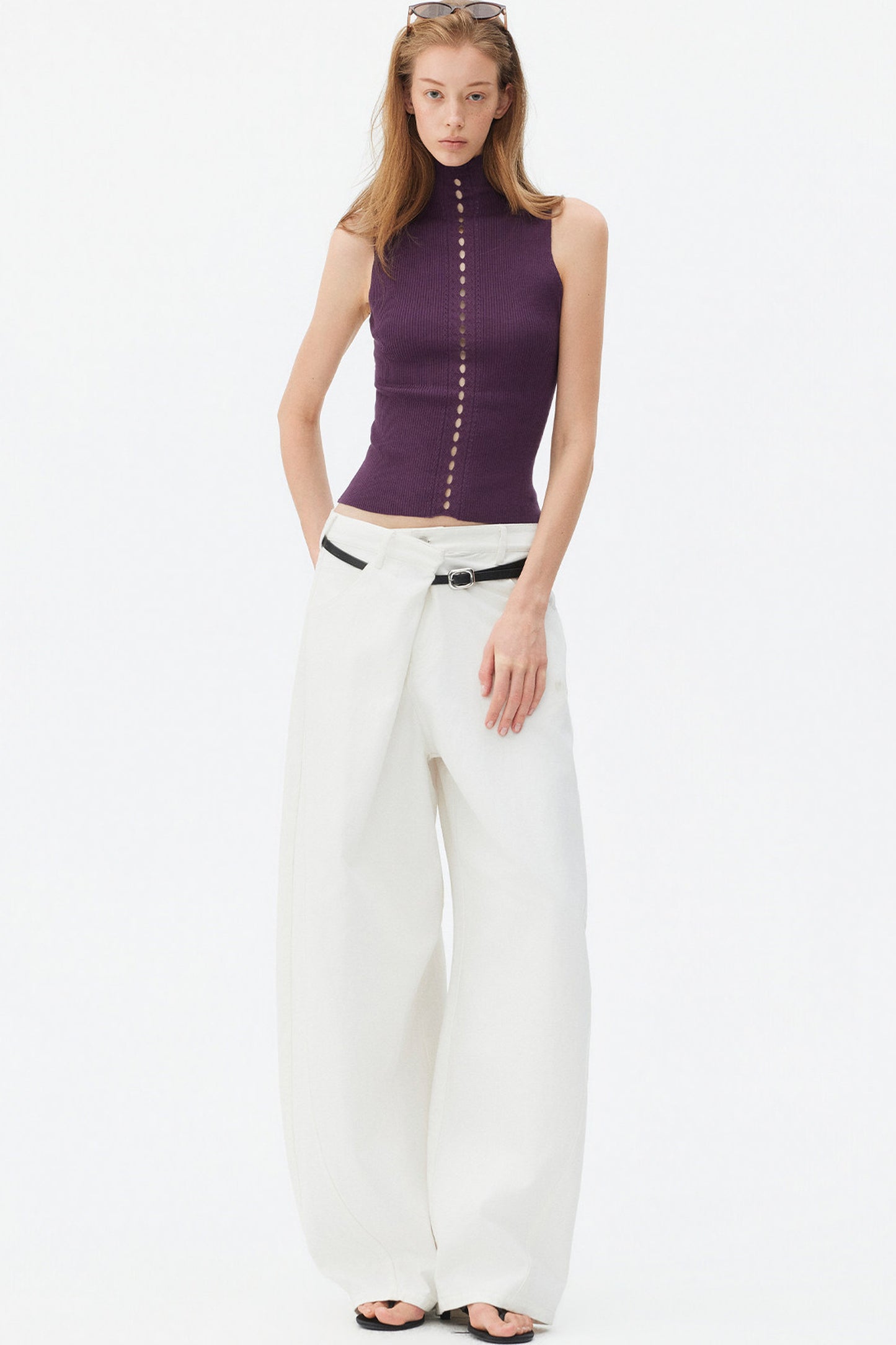 Gilet in maglia a coste in lyocell