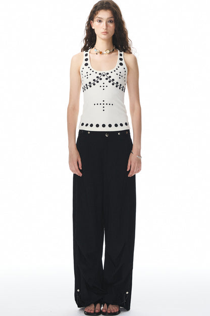 Polka Dot Knit Tank Top