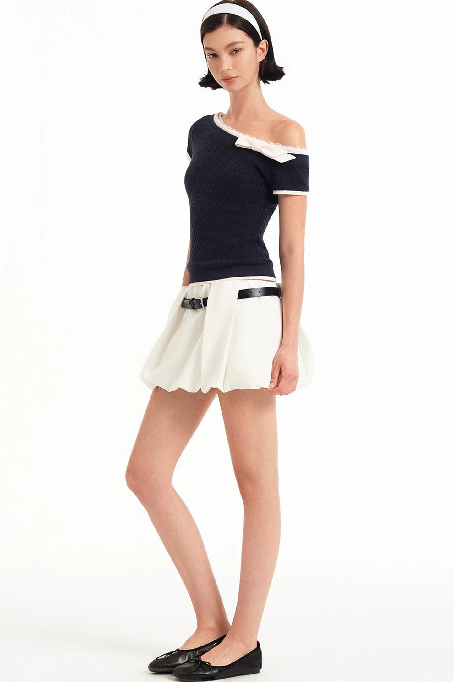 Three-Dimensional Flower Pleated Skirt