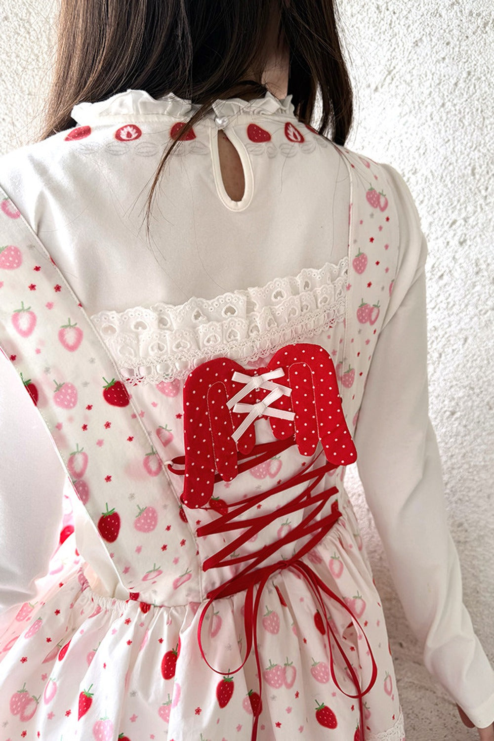 Strawberry Lace Collar Top