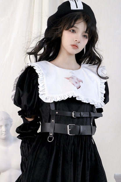 십자가 장미 울 베레모