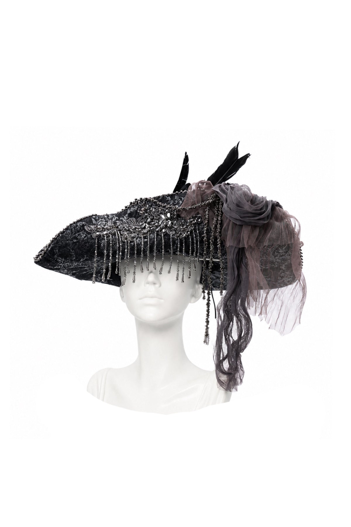 Cappello tricorno gotico da capitano pirata