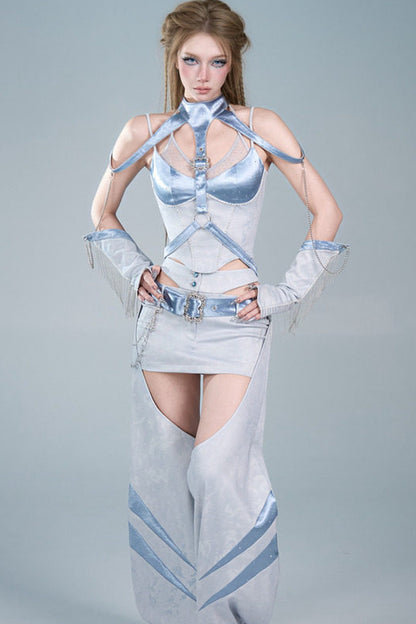 Blue Chain Strap Shoulder Accessory Set-Up