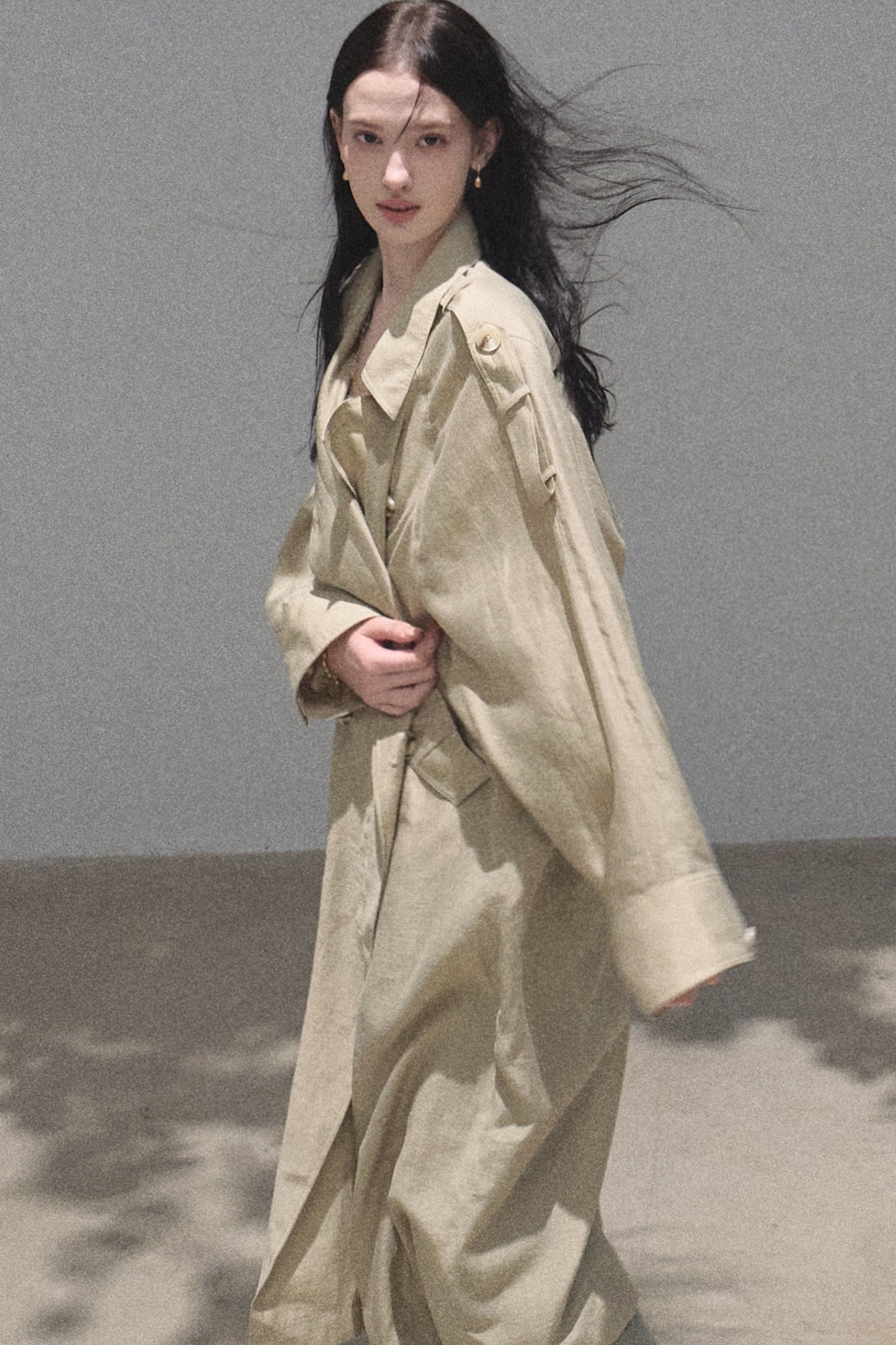 Cappotto parasole in acetato e lyocell
