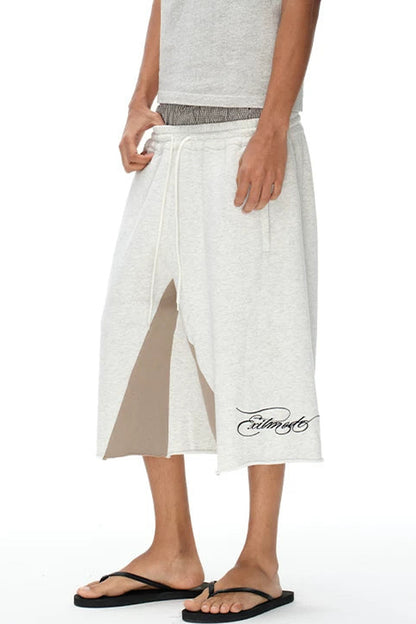 Double-Waist Plaid Patchwork Sweatpants