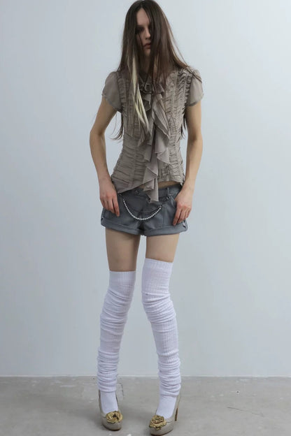 Retro Low-Rise Mini Anzugshorts