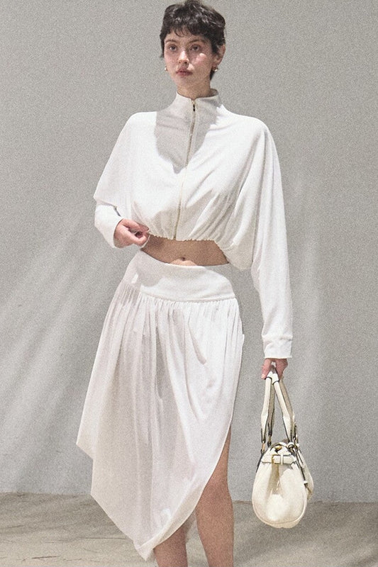 Cooling Batwing Sleeve Blouse and Skirt Set