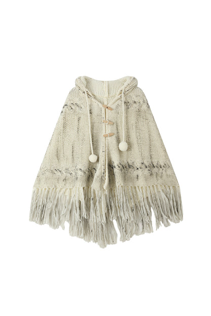 Knitted Hooded Cape