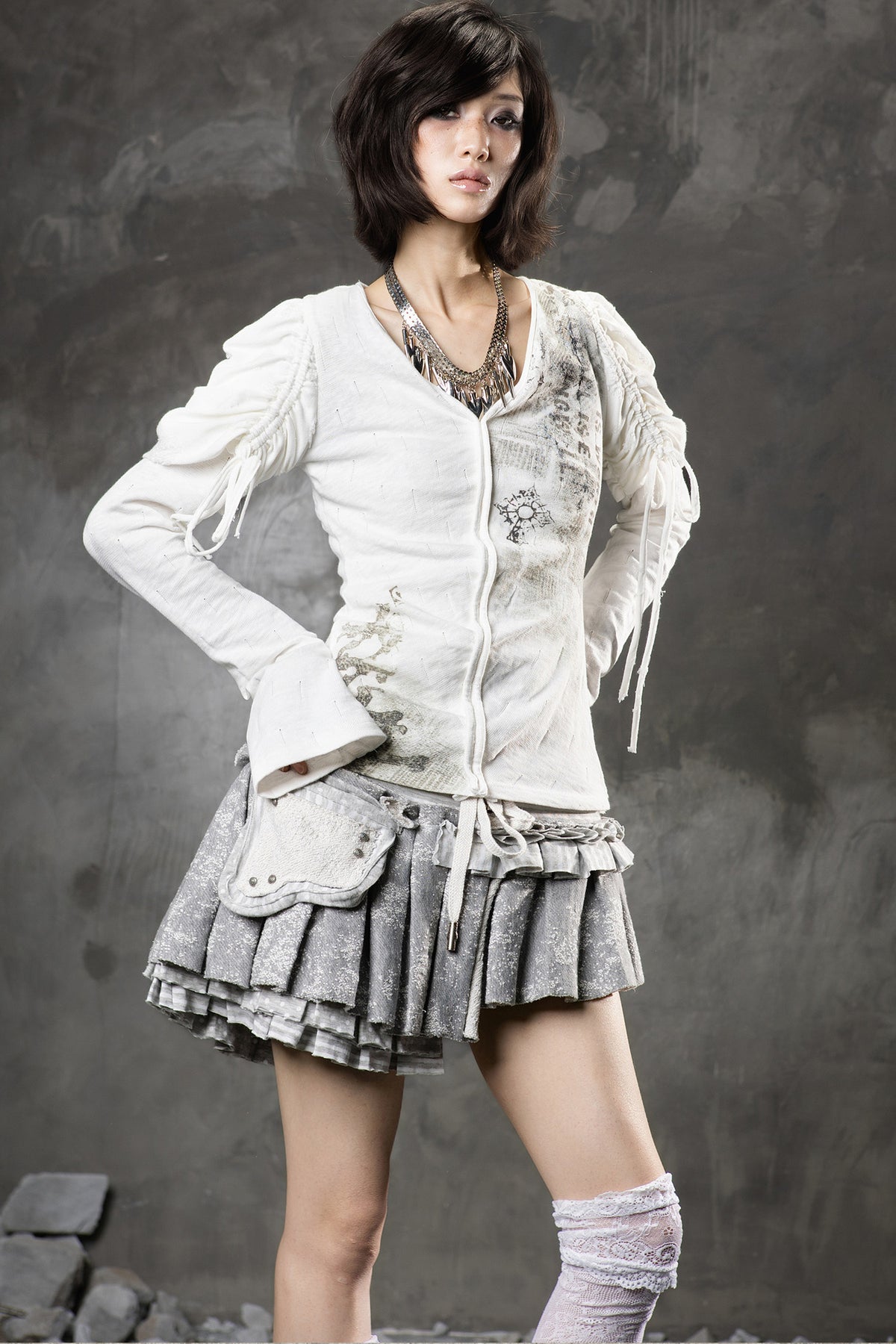 High-Waisted Multi-Layered Pleated Skirt