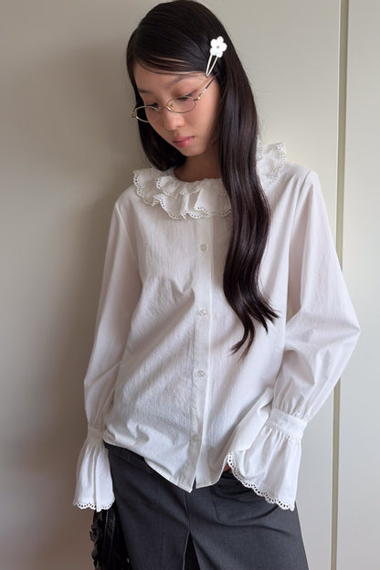 Lace Ruffle Collar Blouse