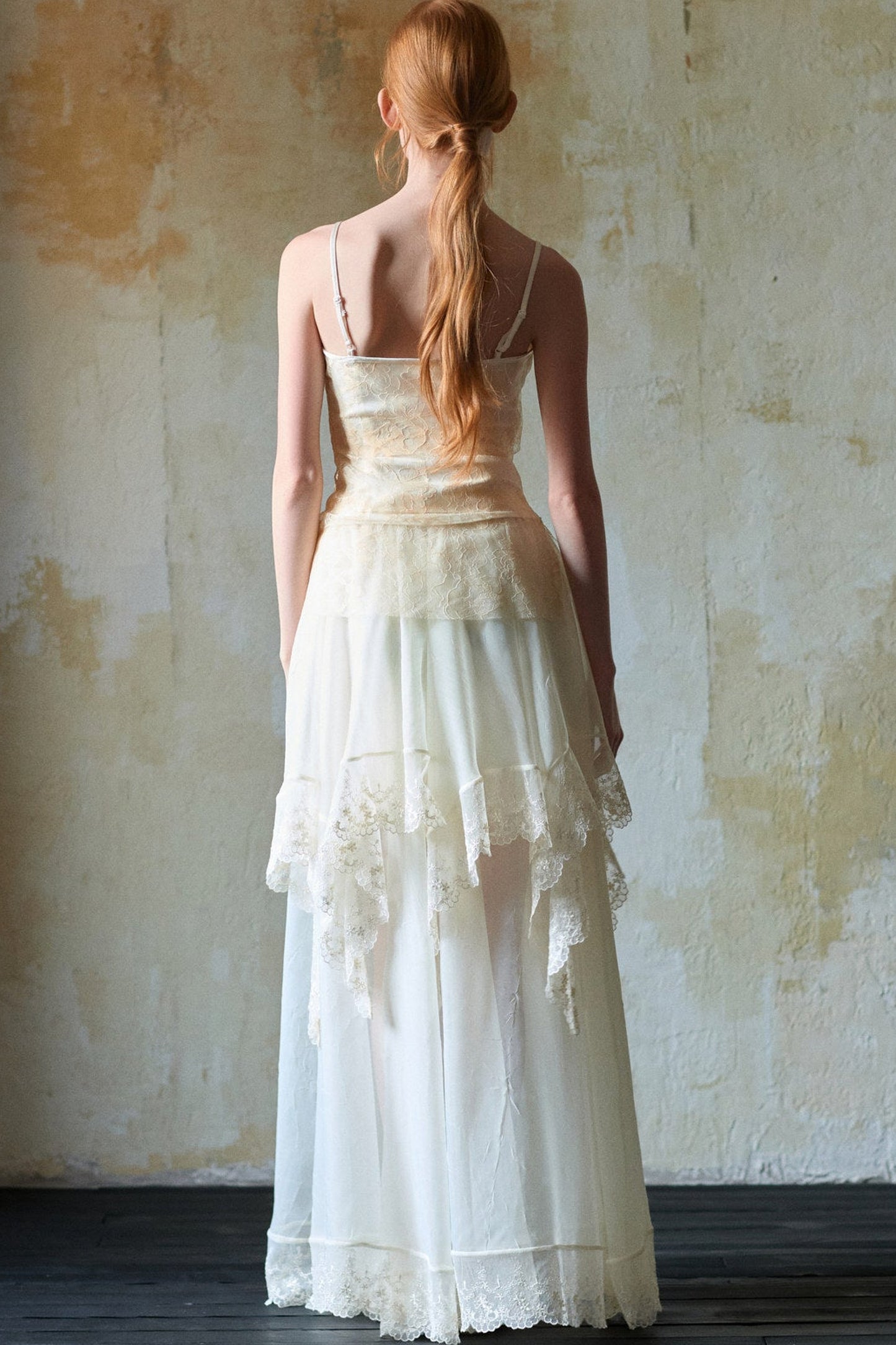 Beige Lace Bow Camisole Set-Up