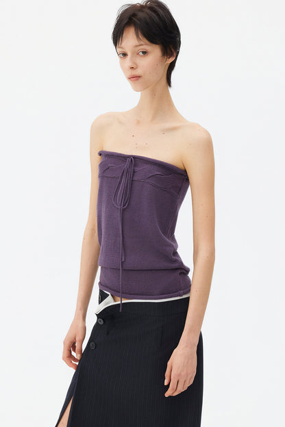 Wool Mohair Cable Knit Top
