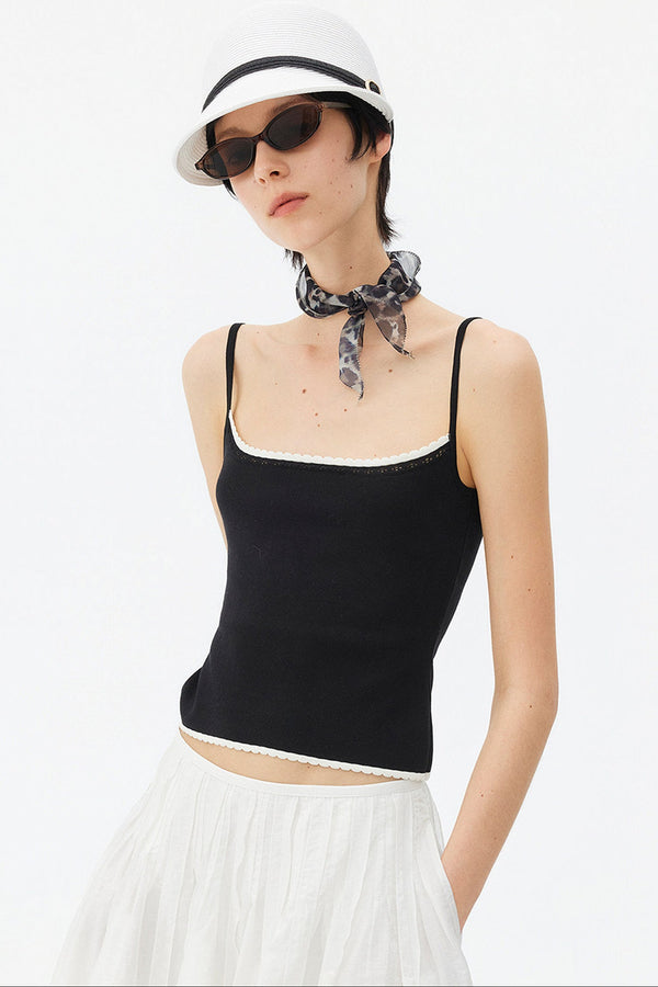 Color-Block Lace Knit Camisole