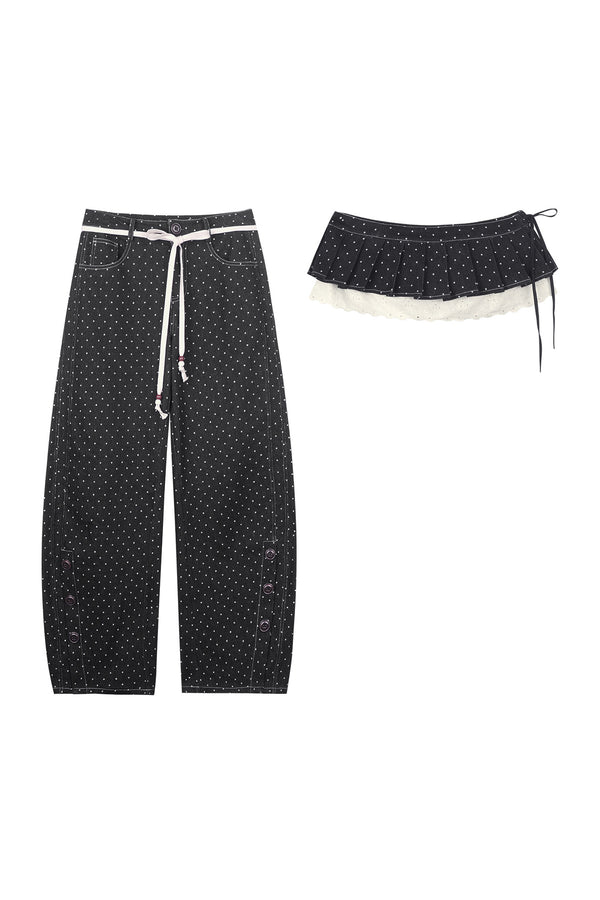 Y2K Gray Black Layered Vest Top Set-Up