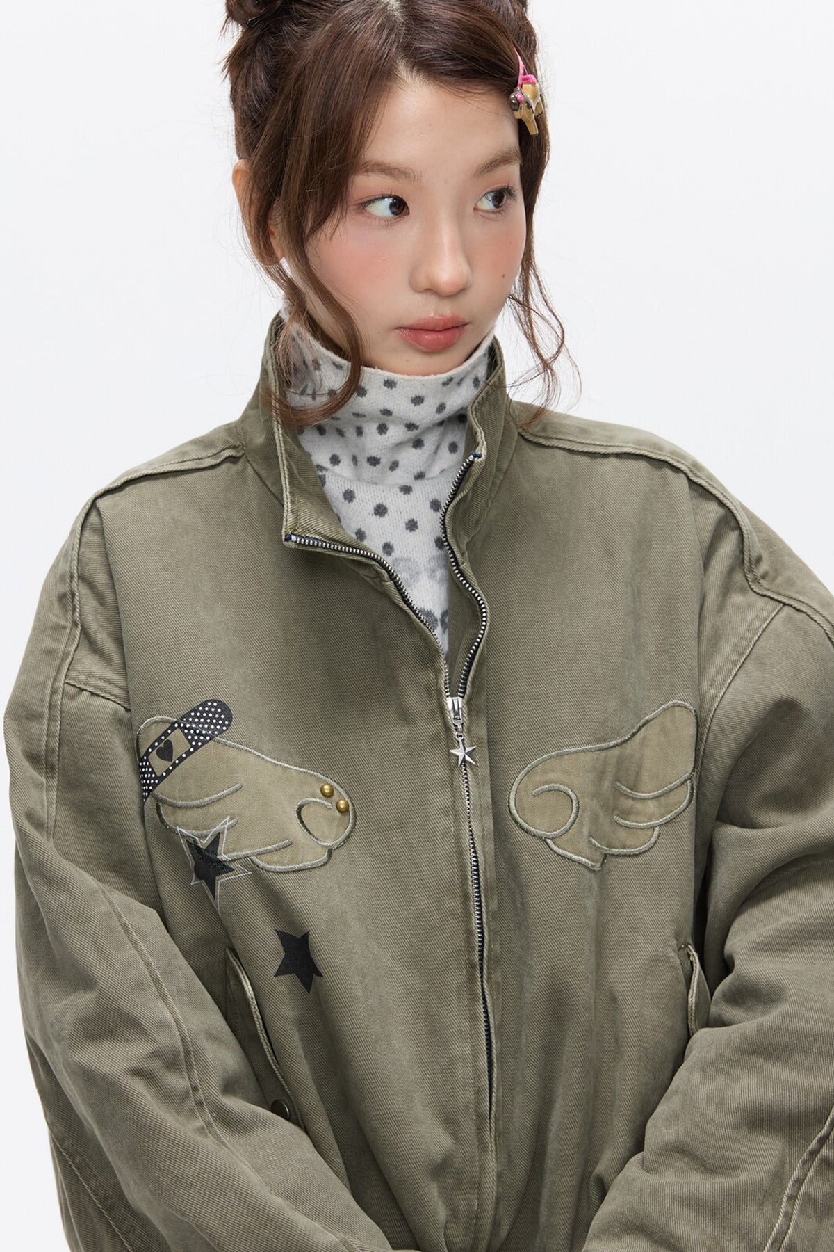 Beaded Quilted Green Jacket