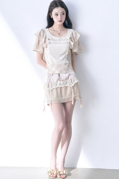Forgotten Prayer Knitted Patchwork Top