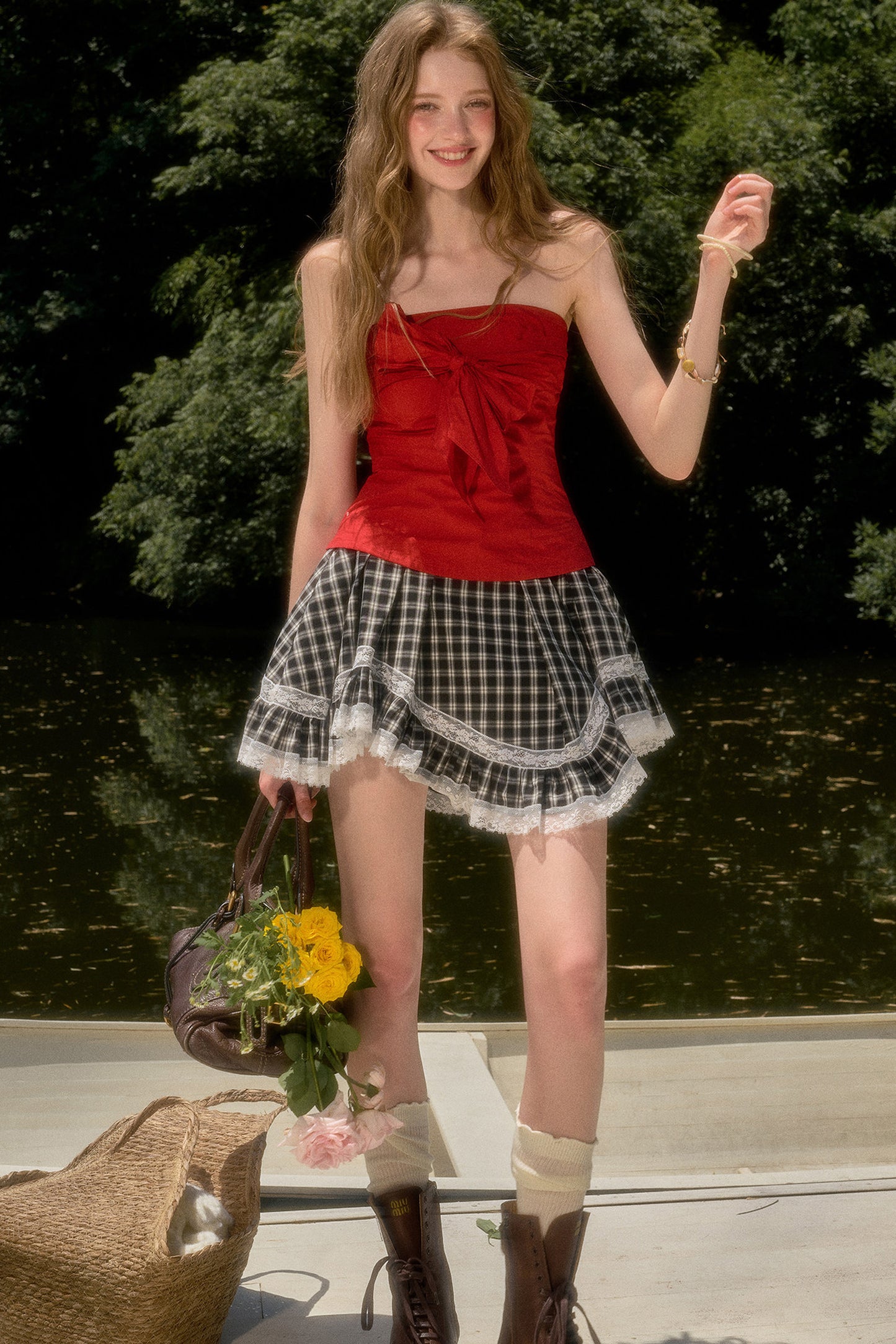 Bowknot Cotton Tube Top
