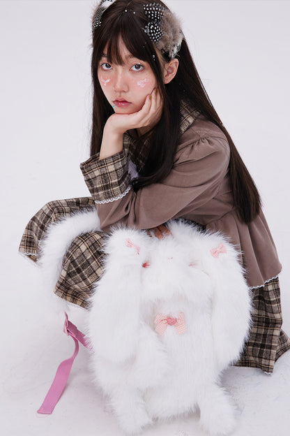 White Plush Rabbit Backpack