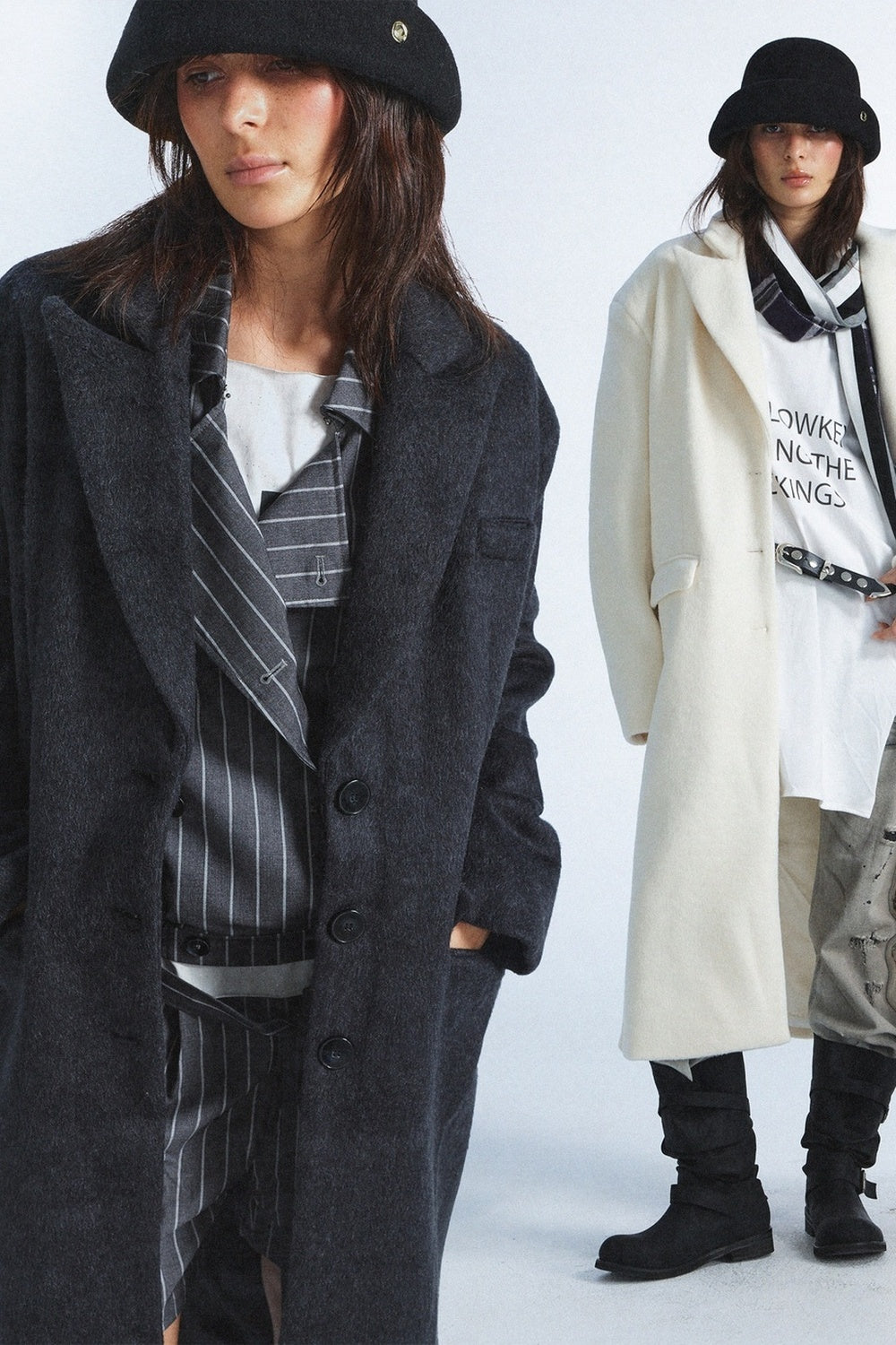 Double-Sided Wool Silhouette Lapel Coat
