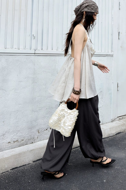 Striped Modern Retro Lantern Pants