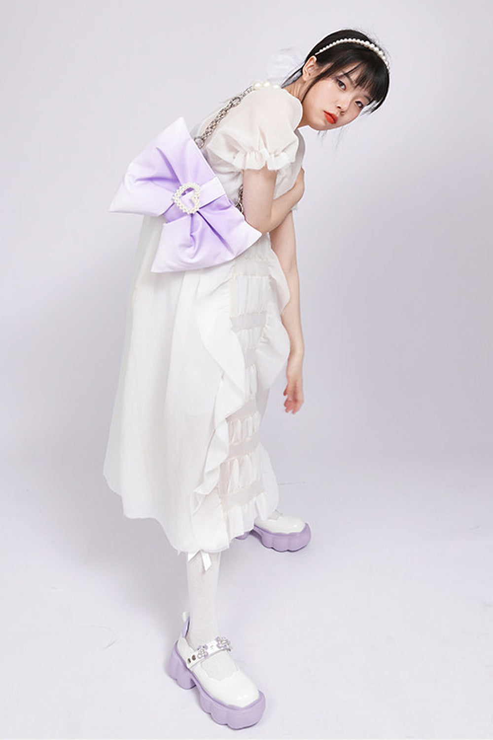 Gradient Bowknot Shoulder Bag