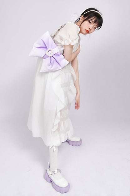 Gradient Bowknot Shoulder Bag