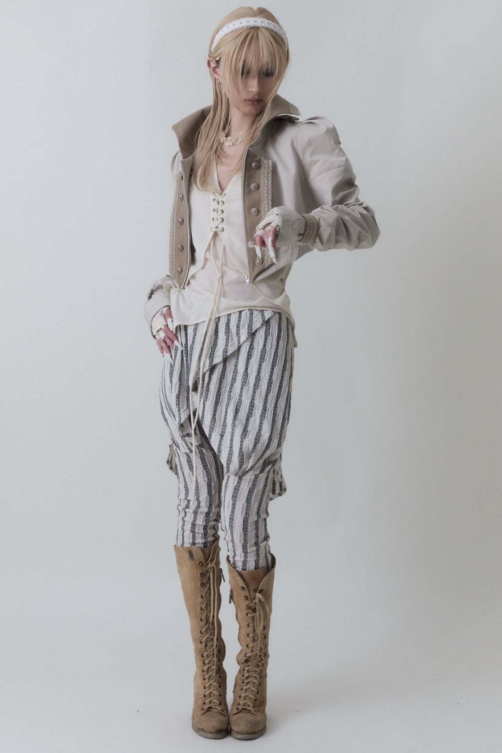 Leggings gonna a righe medievali