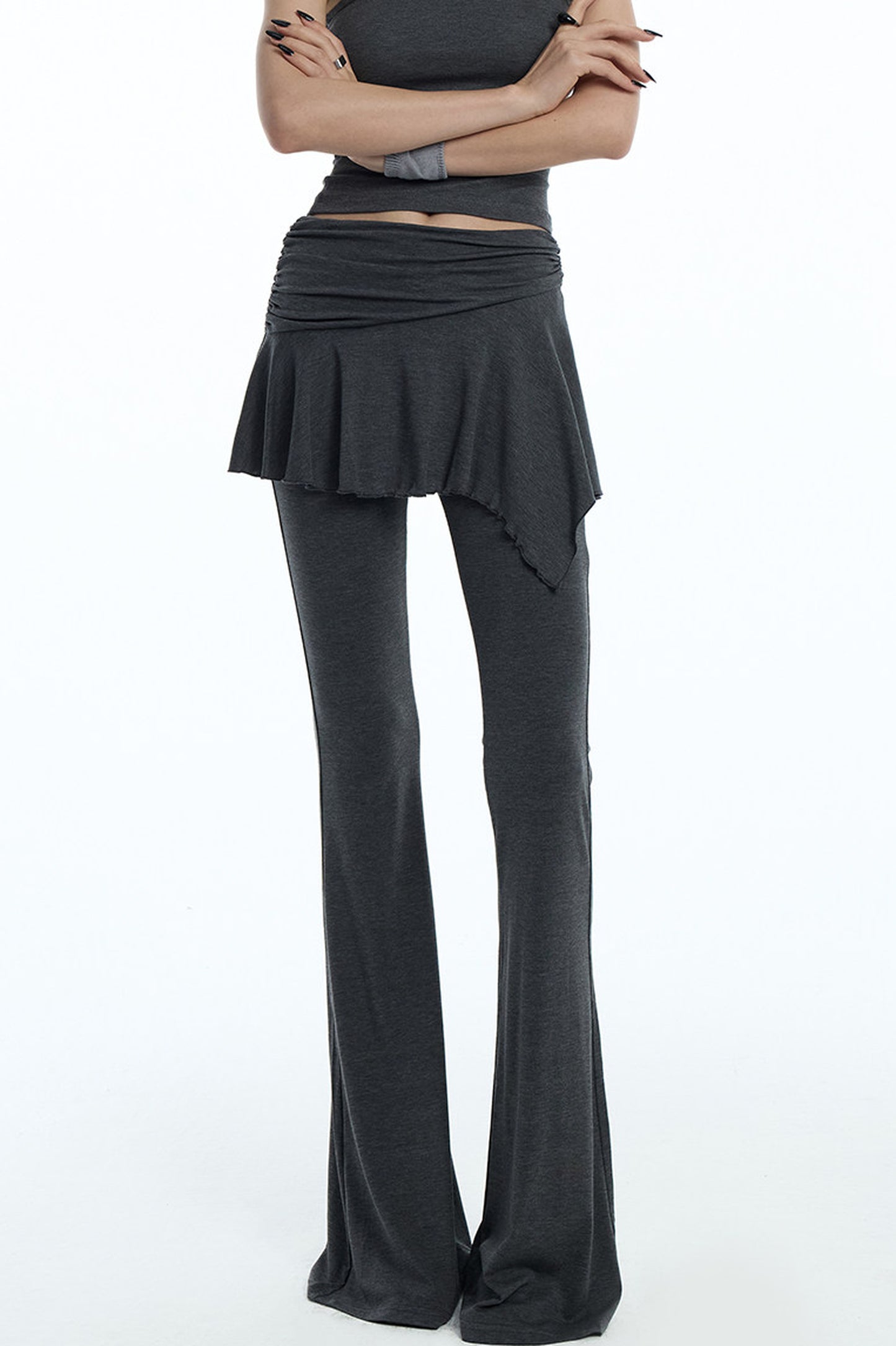Faux Two-Piece Lyocell Flared Pants Set-Up