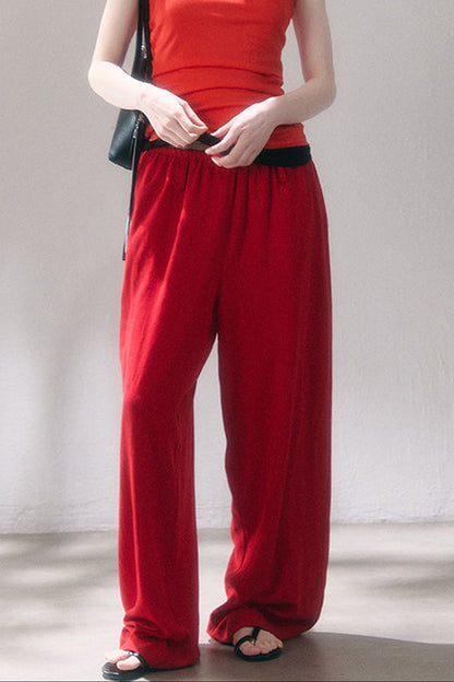 Linen Blend Air Wide-Leg Trousers