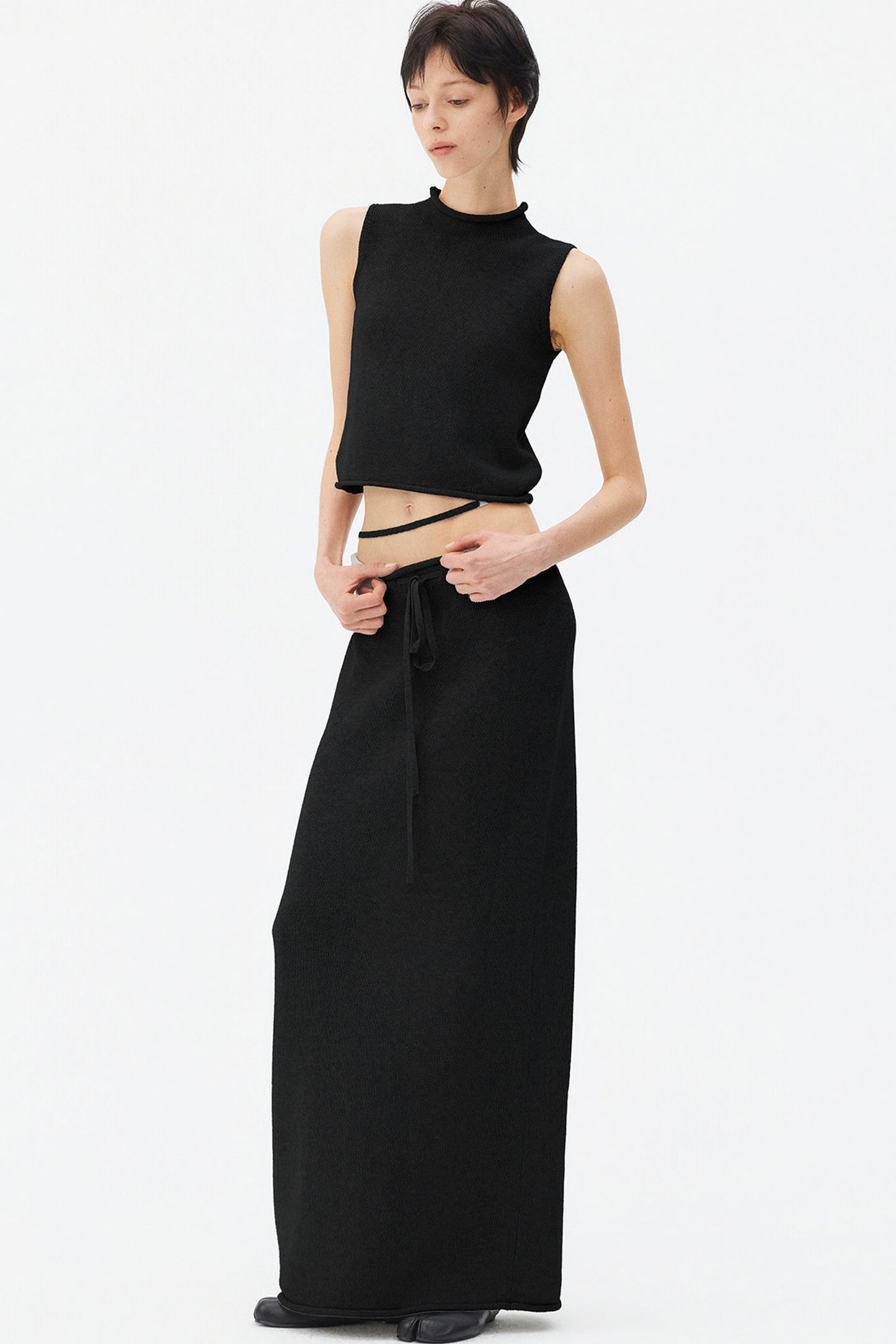 Wool Linen Knit Tank and Skirt Set-Up
