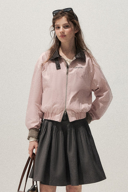 Giacca rosa reversibile pied-de-poule