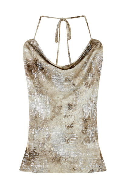 Glitter Tie-Dye Halter Top