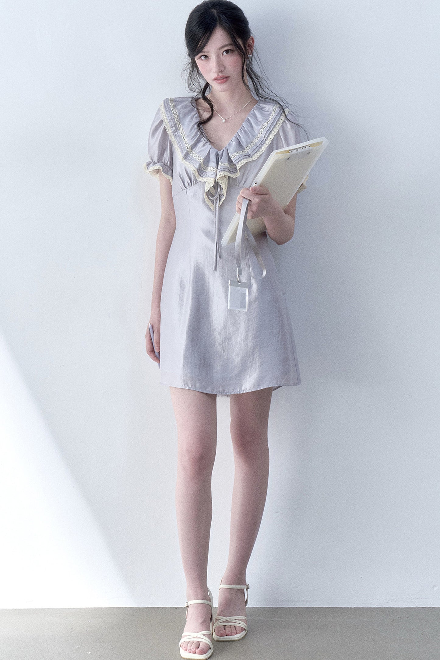 Moonlit Ruffled Puff Sleeve Dress