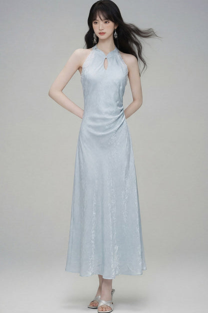 Chinese Style Jade Lace Cheongsam Dress