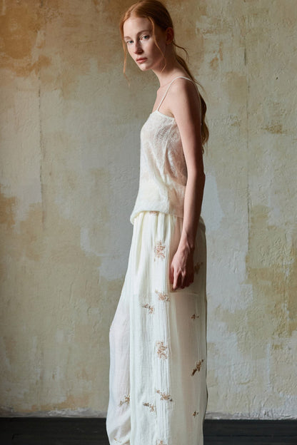 Off-White Wool Jacquard Camisole