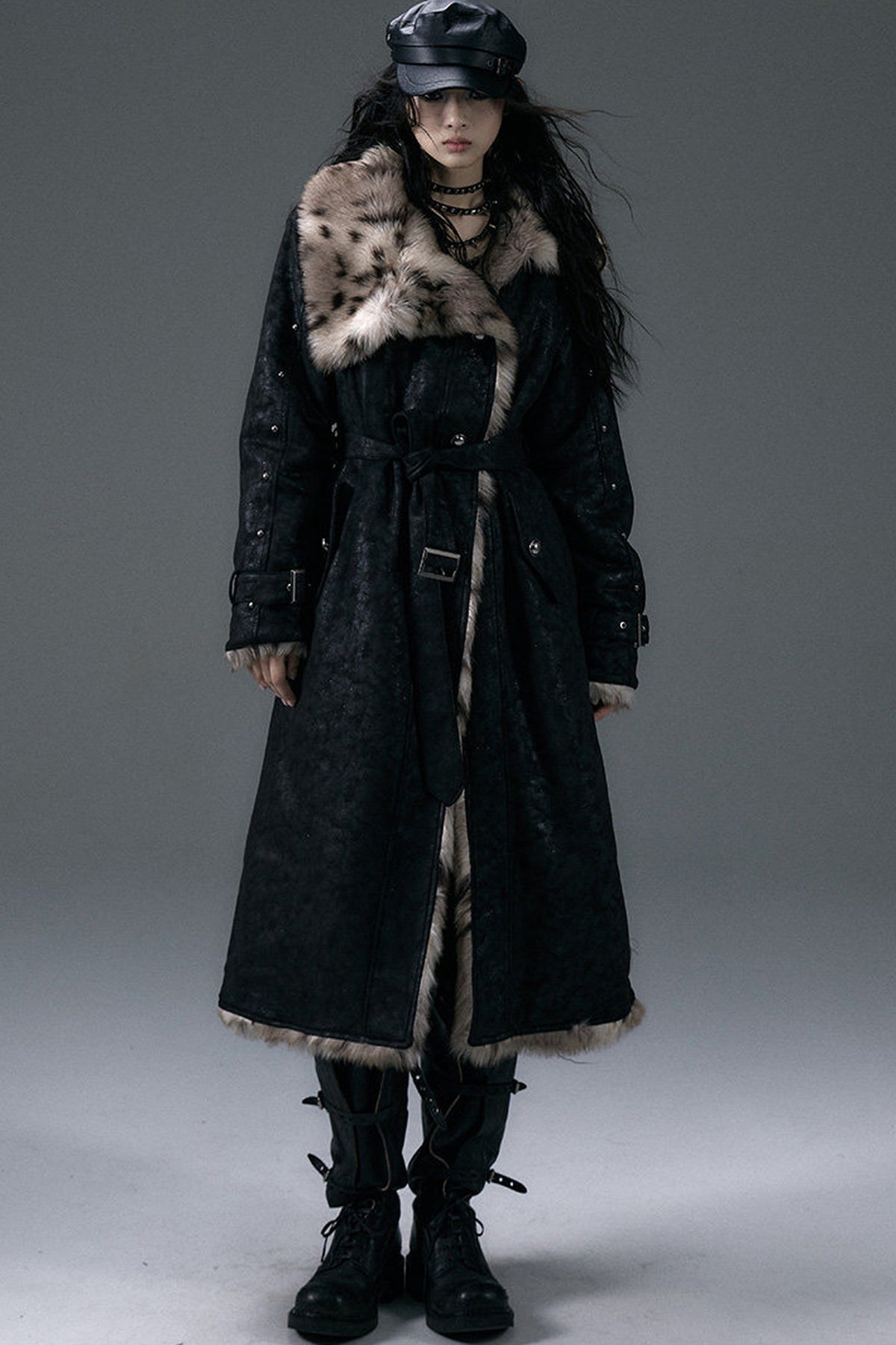 Reversible Suede Leopard Fur Coat