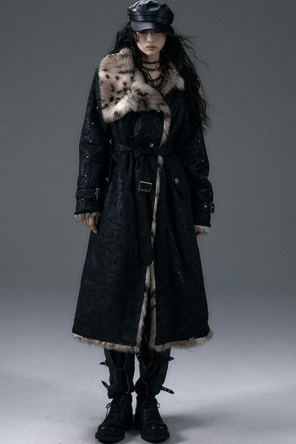 Reversible Suede Leopard Fur Coat
