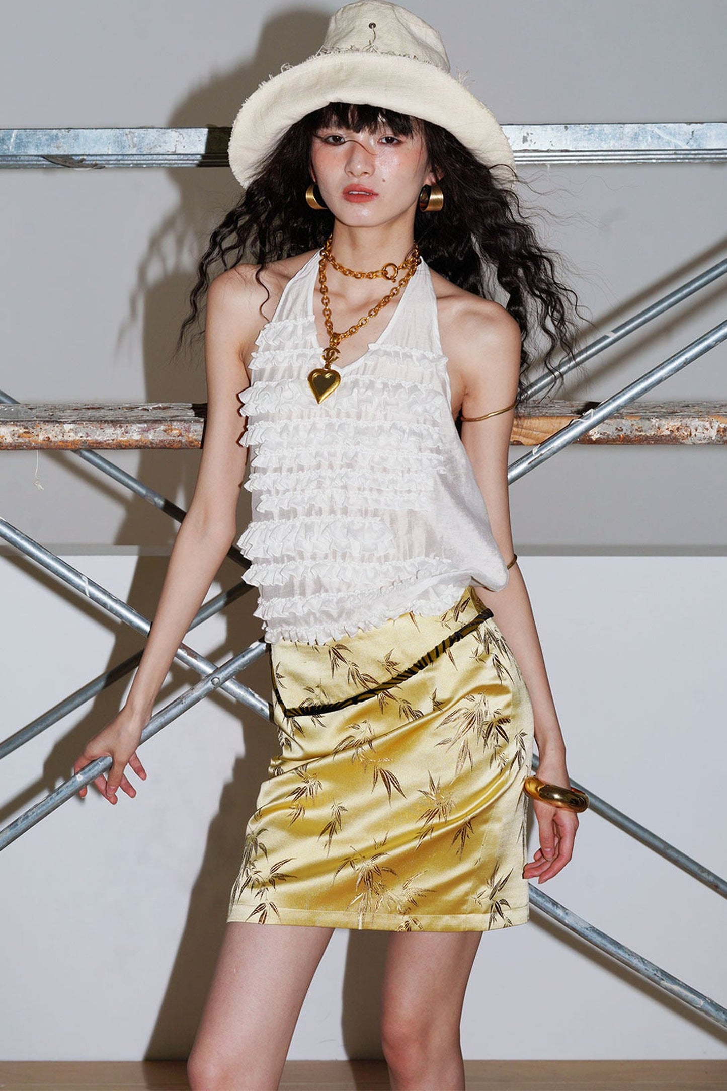 Bamboo Leaf Jacquard Skirt
