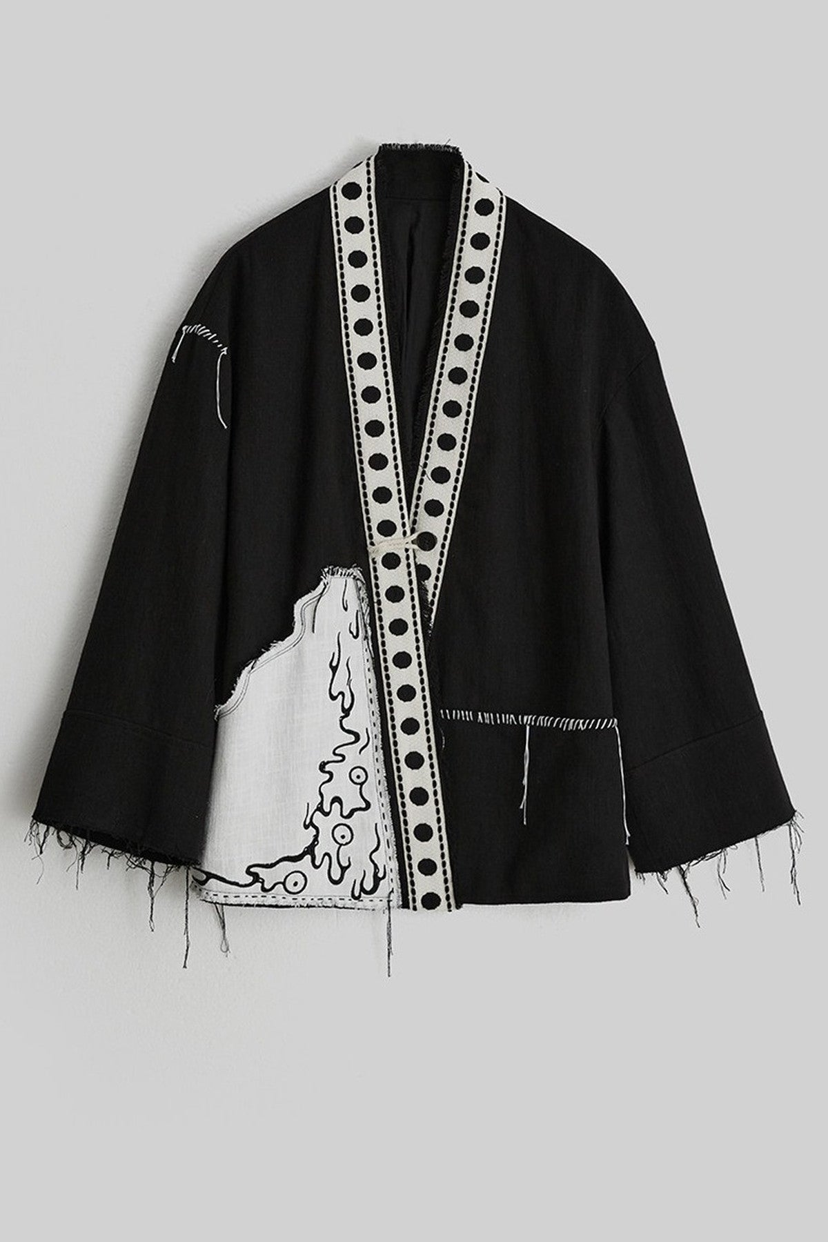 Loose Chinese Embroidered Cotton Linen Jacket