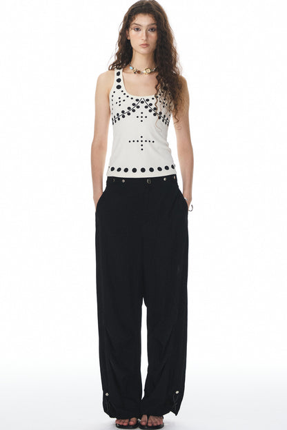 Polka Dot Knit Tank Top