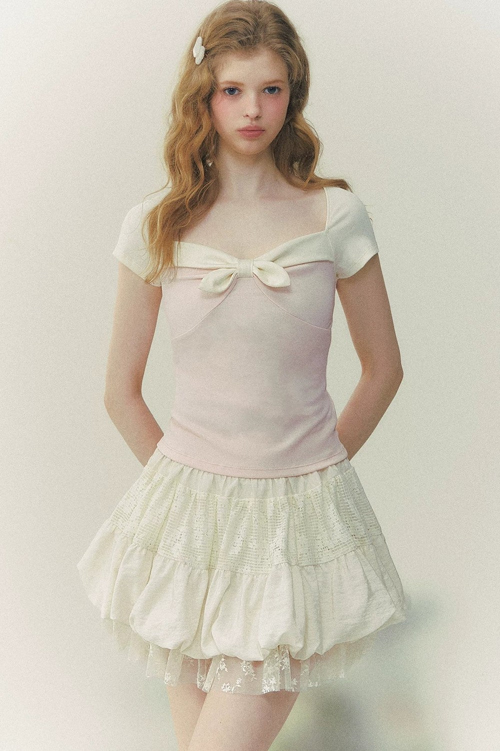 Preppy Bow Tie Blouse