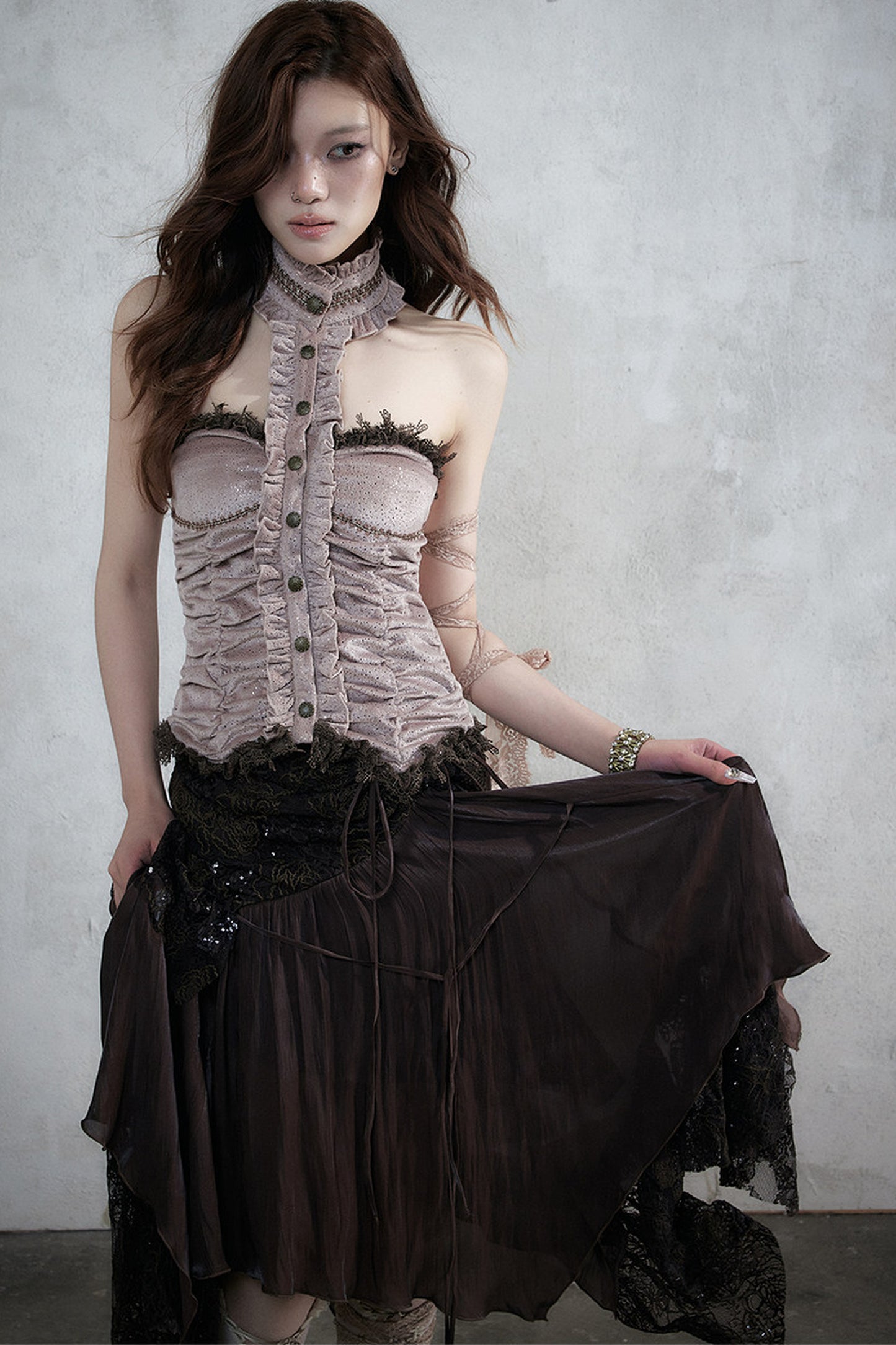Baroque Velvet Lace Top