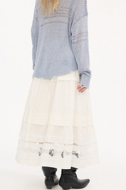 Hollow Lace A-Line Skirt