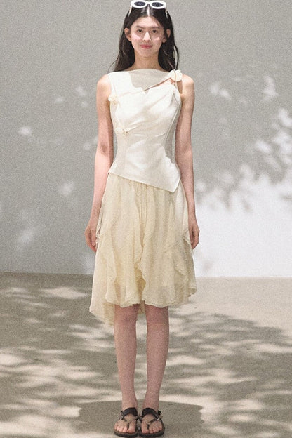 One-Shoulder Lyocell Wool Camisole