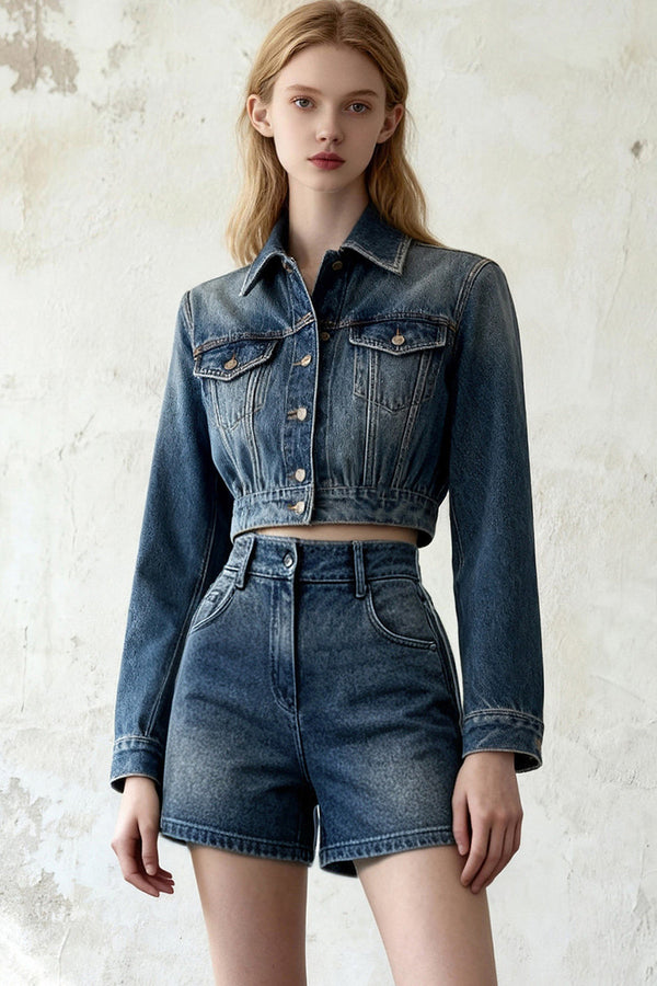 Short Jacket and High-Waisted Shorts Set