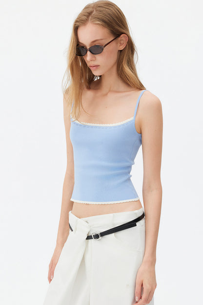 Color-Block Lace Knit Camisole