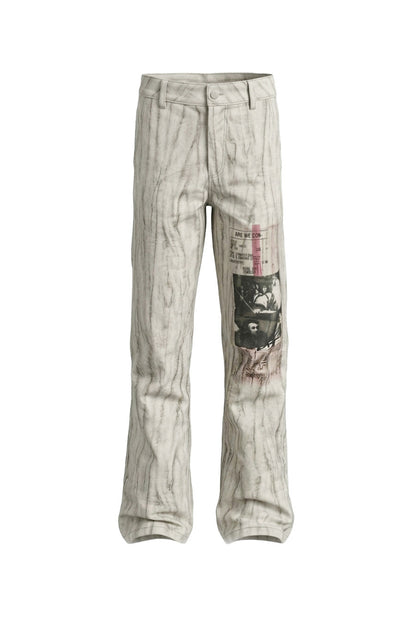 White Low-Waisted Micro-Flared Jeans
