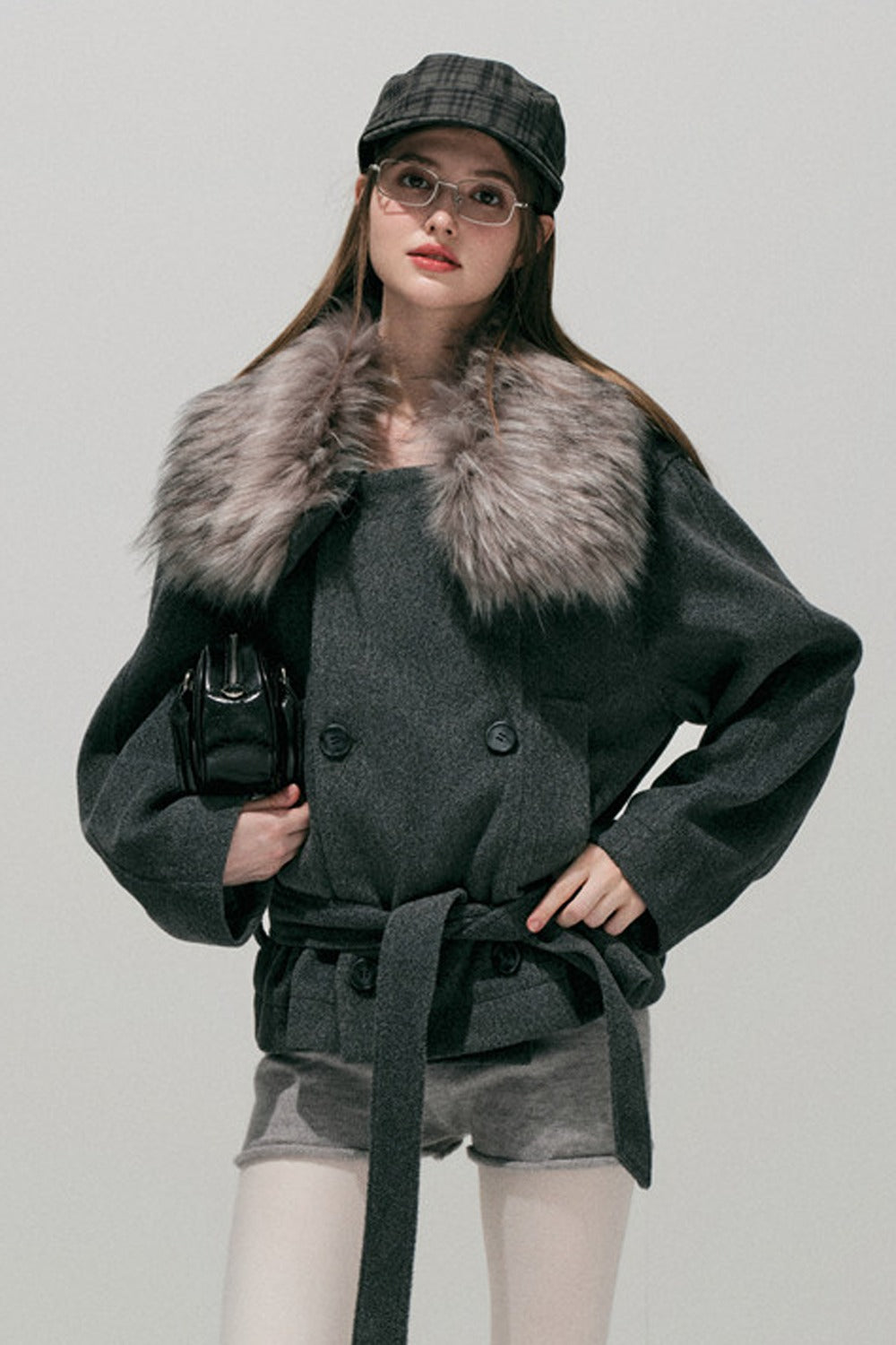 Fur Collar Wool Coat