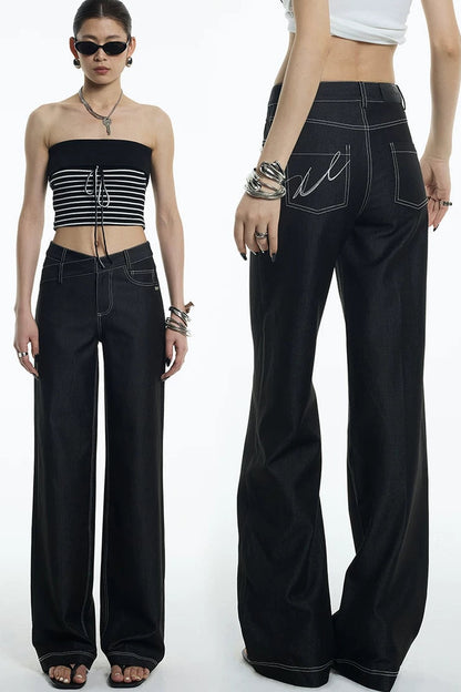 Asymmetrische Jeans aus Tencel-Denim