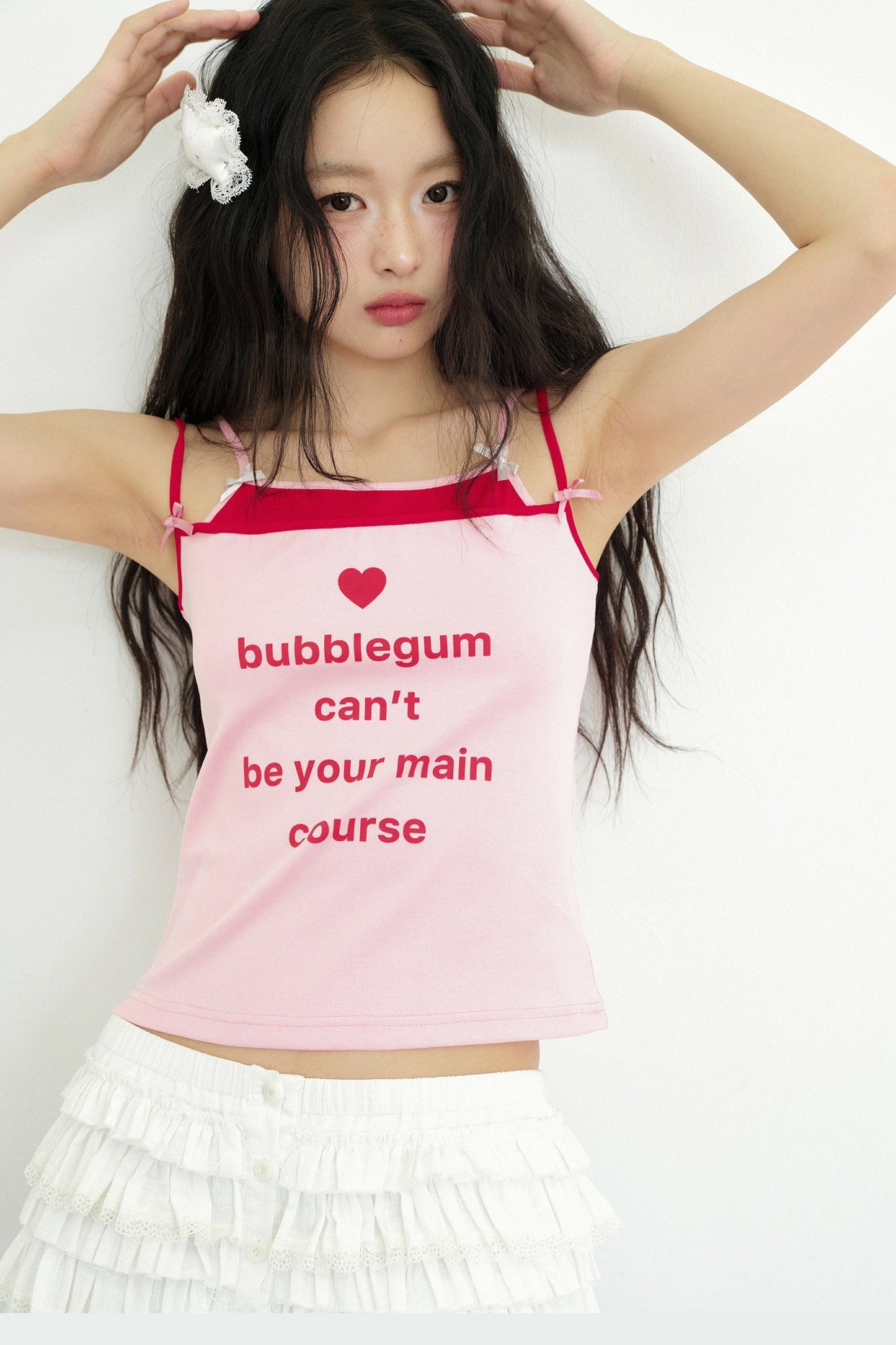 Text Cotton Knit Cami